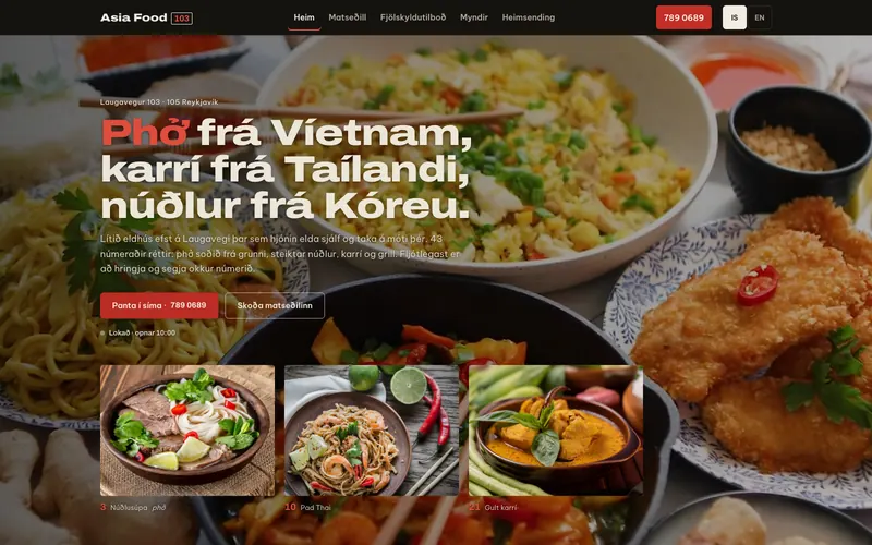 Asia Food, vefurinn sem við smíðuðum
