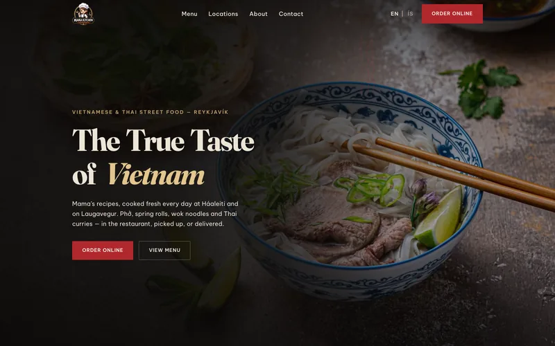 Mama Kitchen, the site we built